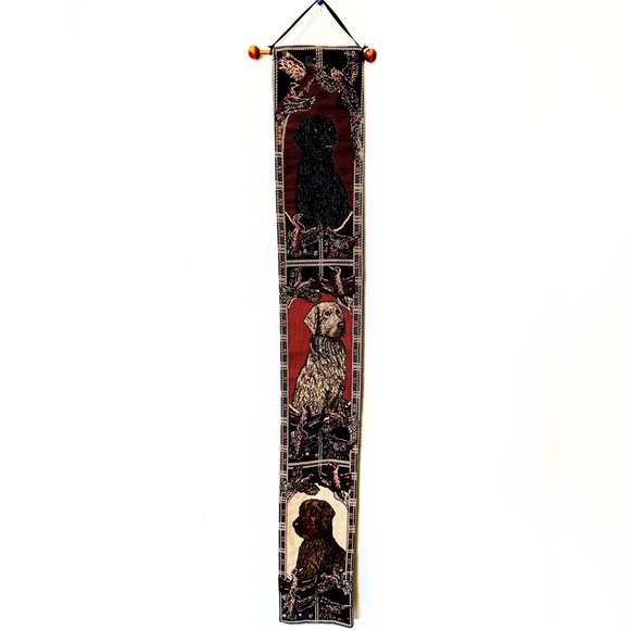 Vintage Labrador Retriever Dog Tapestry Scroll Wall Decor - Picture 1 of 4